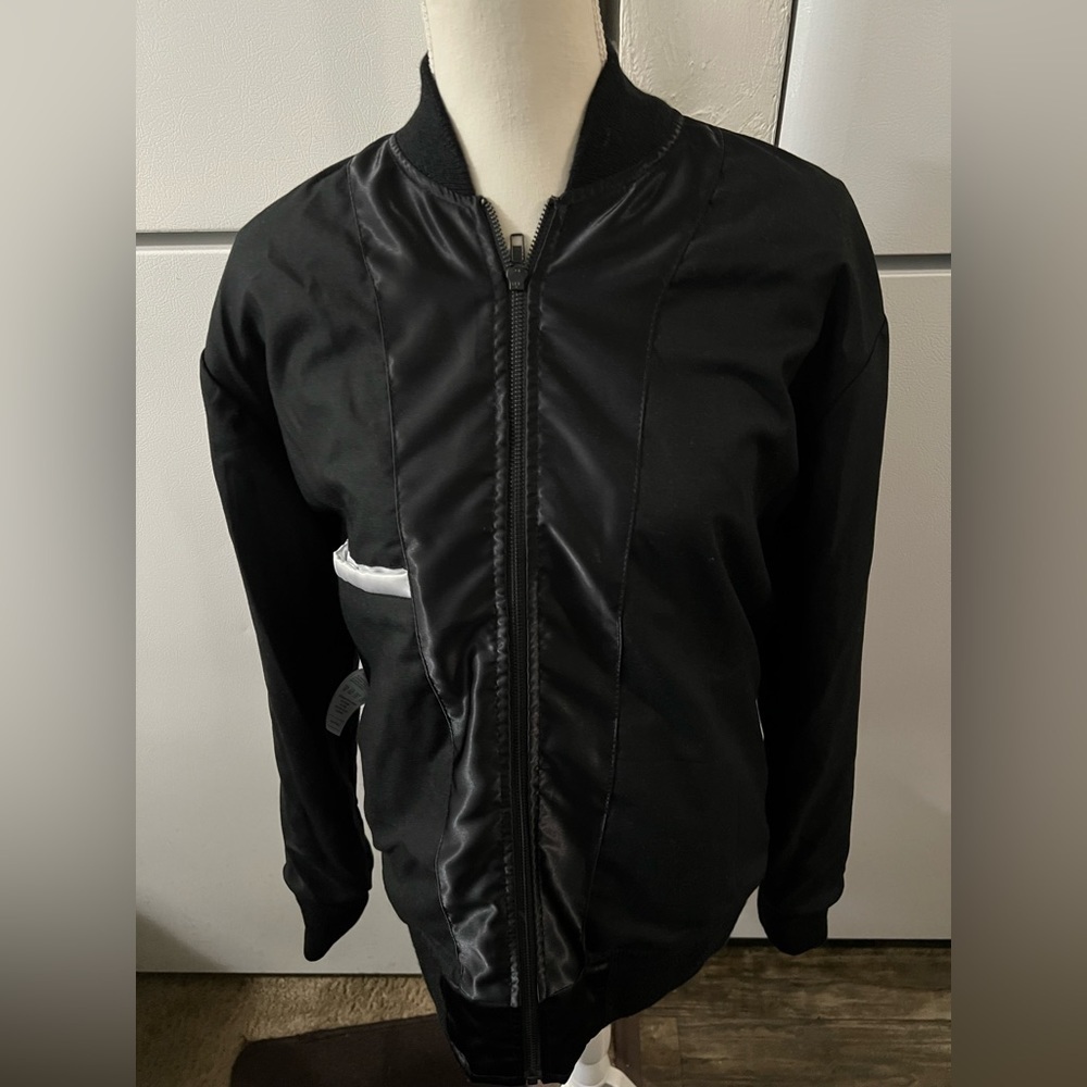 Custom Letterman Varsity Jacket Size Medium for any occasion-Black Satin - Picture 2 of 9